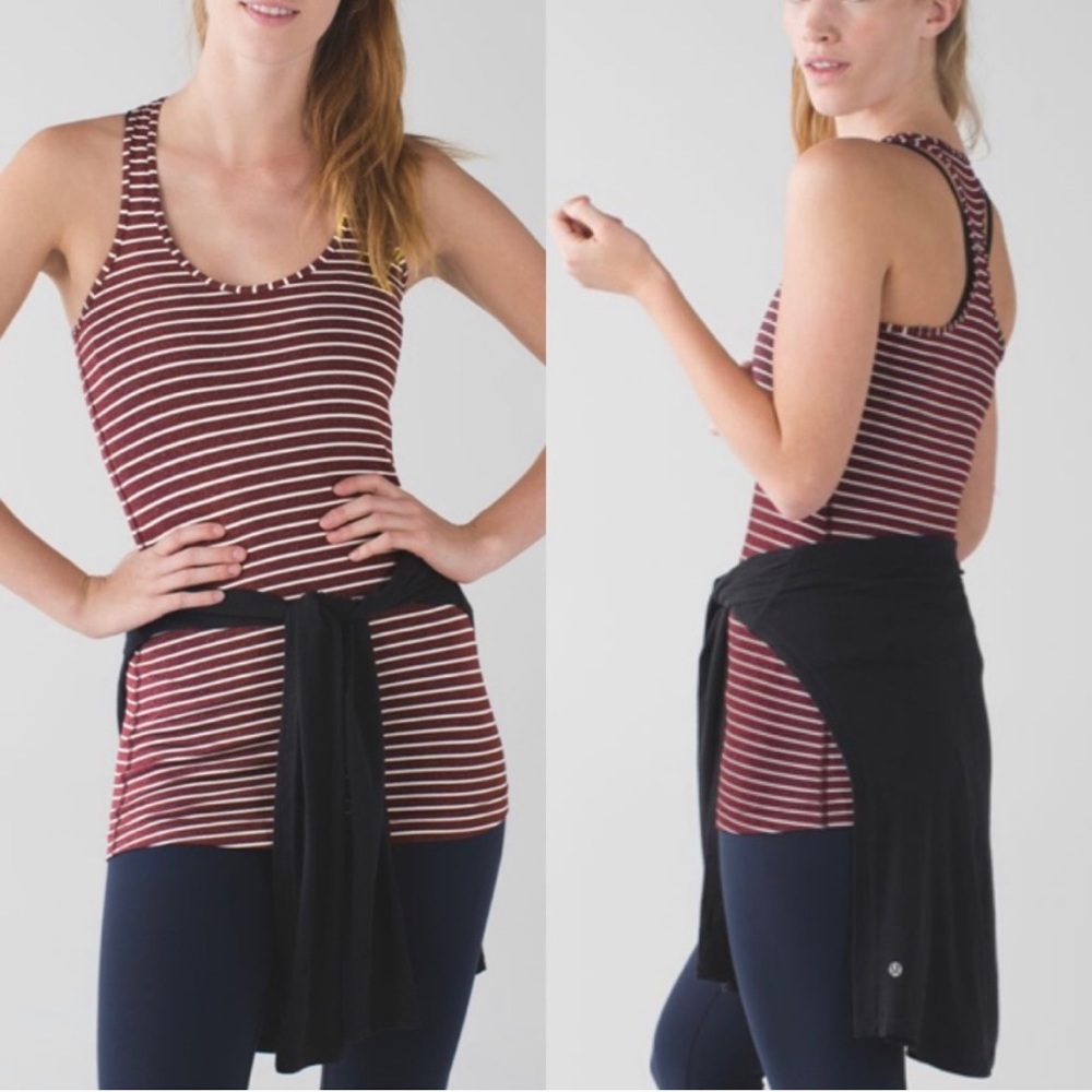 Lululemon Cool Racerback West2east Stripe Sz 4